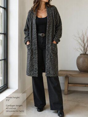 ALPHA MASSIMO REBECCHI Sweater Long Cardigan Sweater Dark Academia Lagenlook